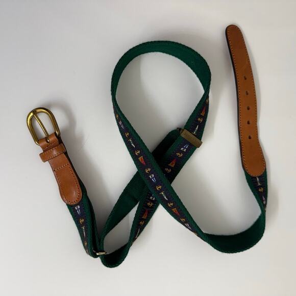 Paul & Shark Made in Italy Men's Nautical Belt Yachting Boats Blue Green 120 - Picture 2 of 6